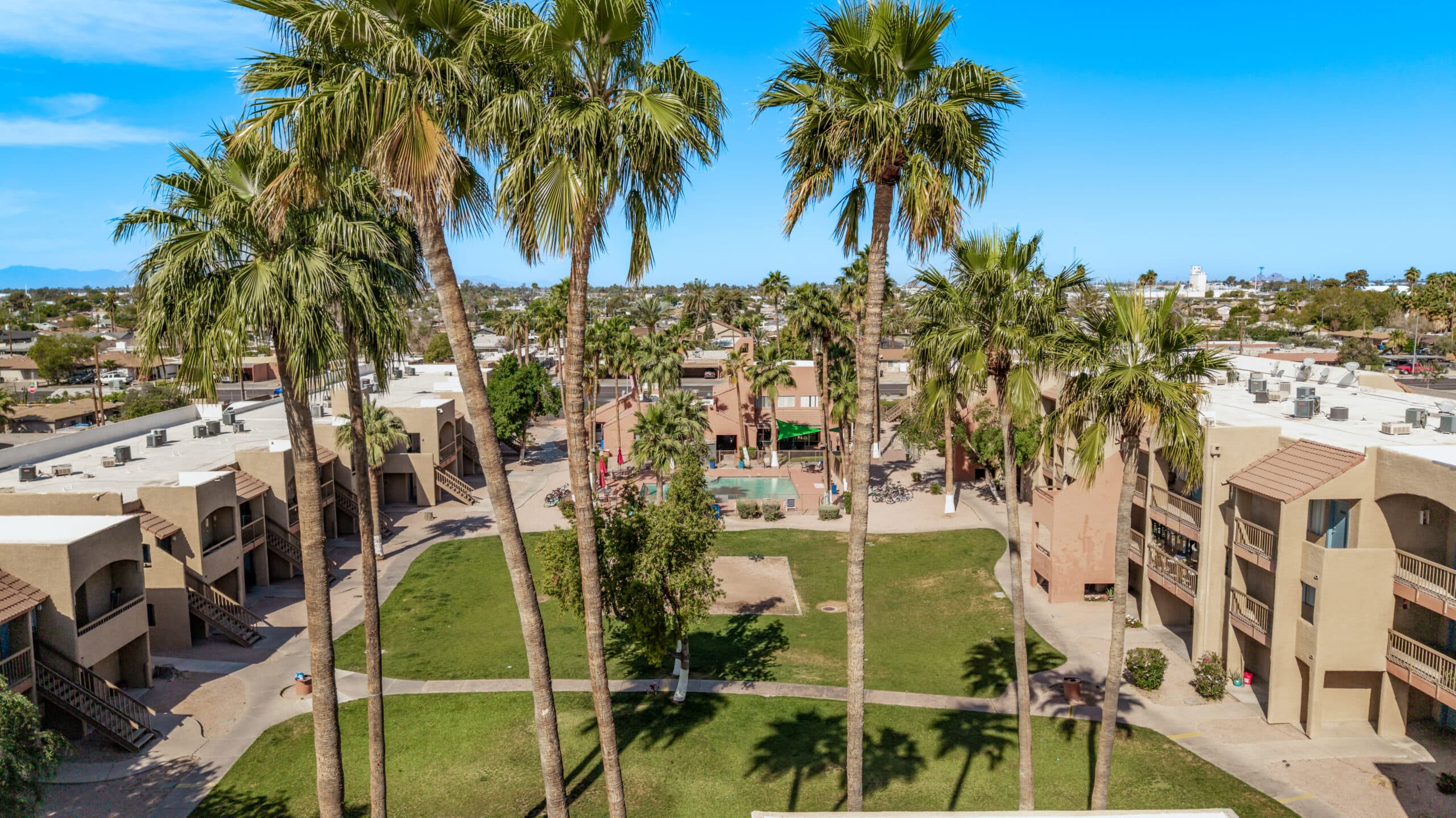 Green, Shaded Courtyards Right Outside Your Door