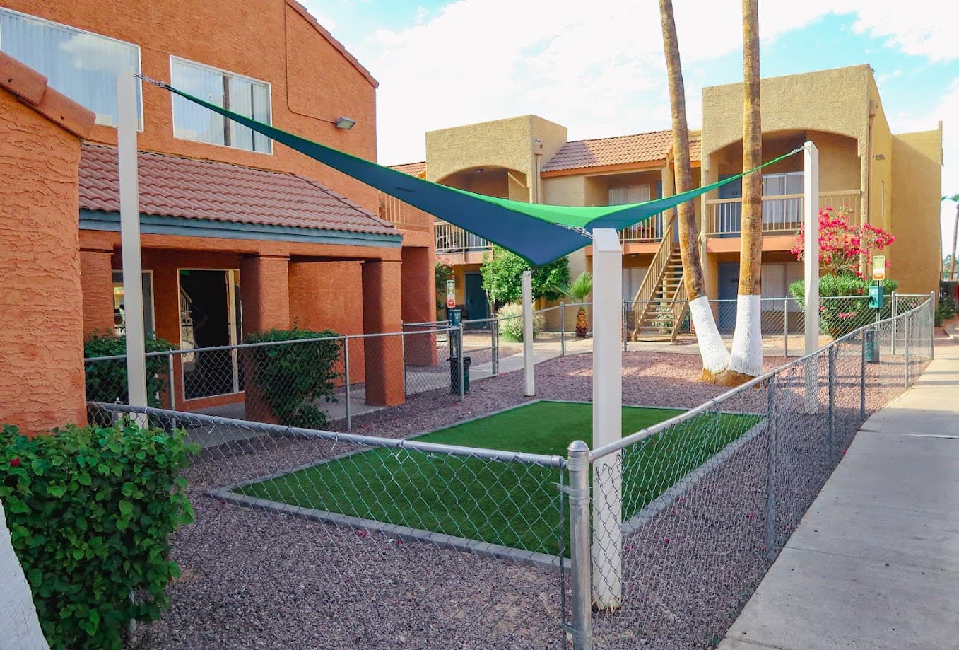 Fenced Pet Run with Shade Sail